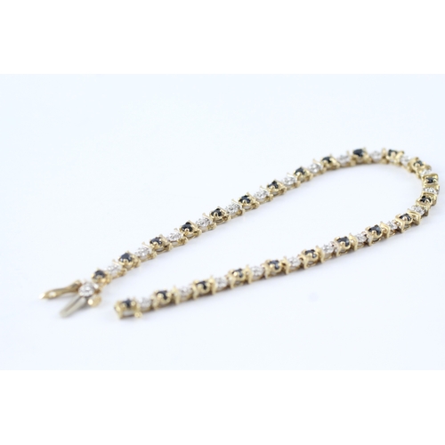 179 - 9ct gold sapphire & diamond bracelet (6.5g)