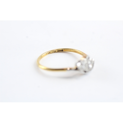 18 - 18ct gold and platinum diamond ring Size R 1/2