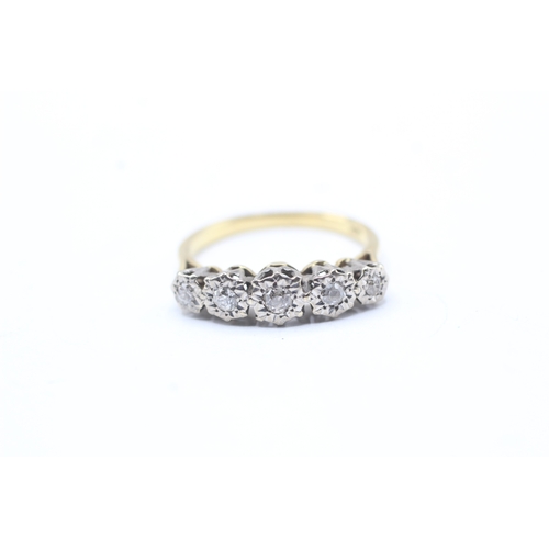 180 - 18ct gold diamond five stone ring (4.3g) Size Q