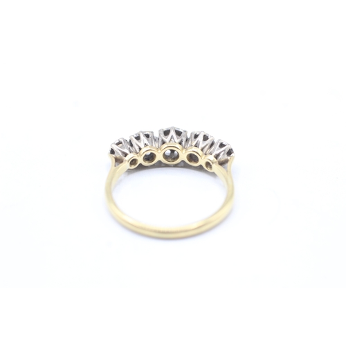 180 - 18ct gold diamond five stone ring (4.3g) Size Q