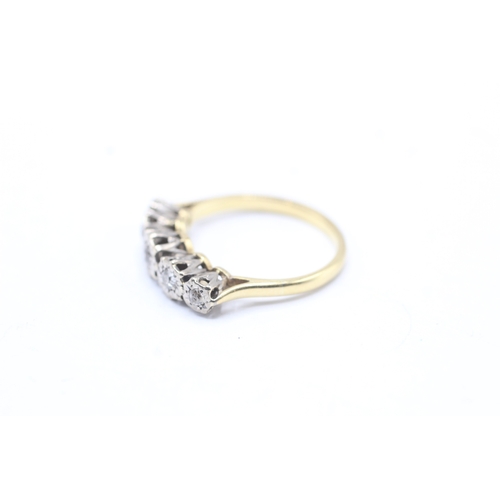 180 - 18ct gold diamond five stone ring (4.3g) Size Q