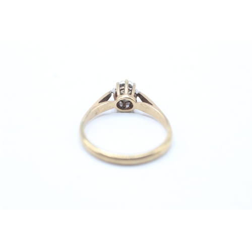 182 - 9ct gold vintage diamond solitaire ring (1.9g) Size M