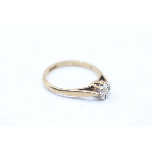 182 - 9ct gold vintage diamond solitaire ring (1.9g) Size M