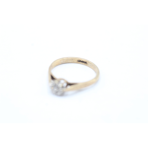 182 - 9ct gold vintage diamond solitaire ring (1.9g) Size M