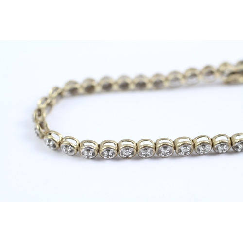 193 - 9ct gold diamond tennis bracelet (5.8g)