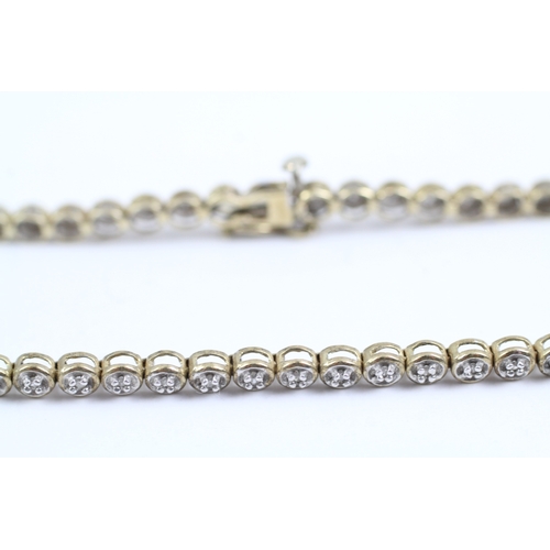 193 - 9ct gold diamond tennis bracelet (5.8g)