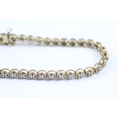 193 - 9ct gold diamond tennis bracelet (5.8g)