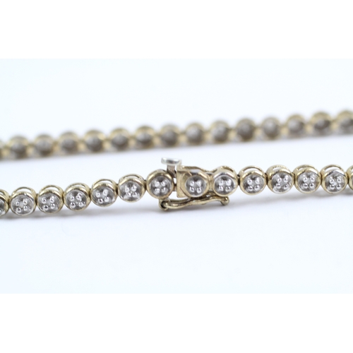 193 - 9ct gold diamond tennis bracelet (5.8g)