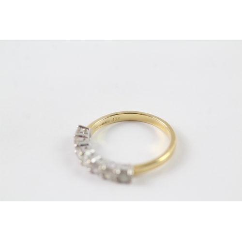 2 - 18ct gold diamond row ring (3.3g) Size P 1/2