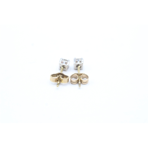 205 - 9ct gold diamond stud earrings (1g)