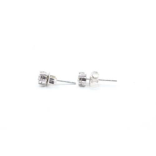 206 - 9ct gold diamond cluster stud earrings (0.8g)