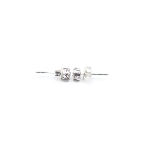 206 - 9ct gold diamond cluster stud earrings (0.8g)