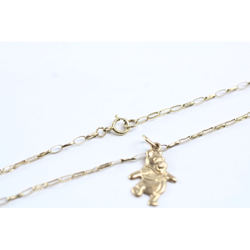 210 - 9ct gold winnie the pooh bracelets (2g)