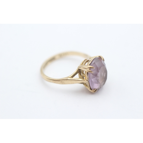 211 - 9ct gold vintage amethyst dress ring (2.6g) Size J