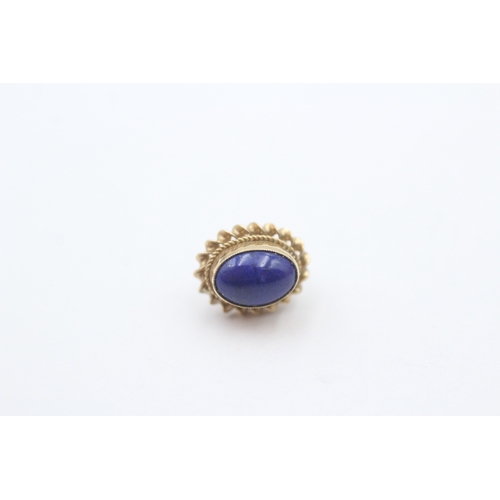 24 - 9ct gold lapis lazuli stud earrings (1.8g)