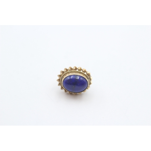 24 - 9ct gold lapis lazuli stud earrings (1.8g)