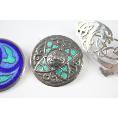 264 - Collection of Sterling Silver Celtic Jewellery inc. Enamel, Earrings x 4 32g