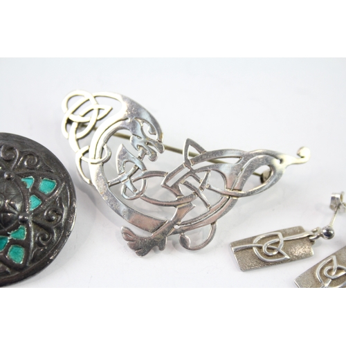 264 - Collection of Sterling Silver Celtic Jewellery inc. Enamel, Earrings x 4 32g