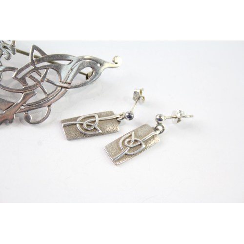 264 - Collection of Sterling Silver Celtic Jewellery inc. Enamel, Earrings x 4 32g