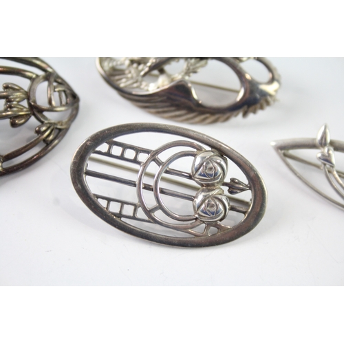 277 - Collection of Sterling Silver Scottish Brooches inc. Ola Gorie x 4 36g