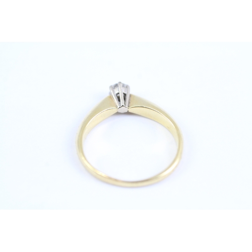 91 - 18ct gold diamond solitaire ring (2.5g) Size J