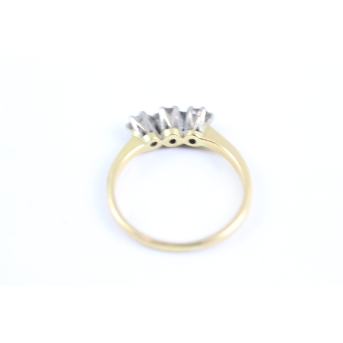 95 - 18ct gold vintage diamond trilogy ring (2.2g) Size K