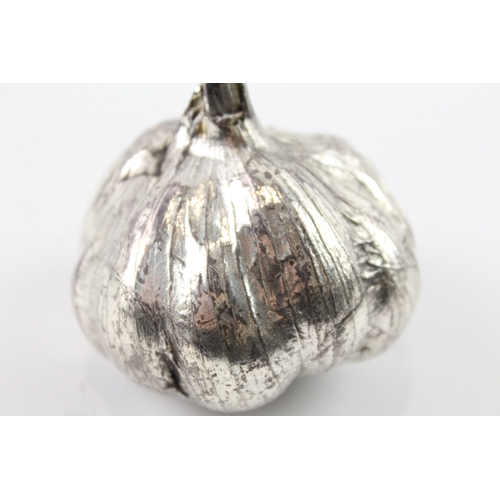 324 - Vintage Stamped .925 Sterling Silver Novelty Cast Garlic Ornament Filled (134g)