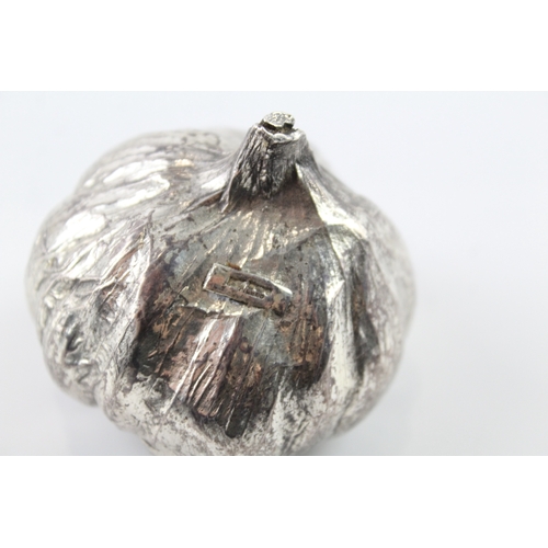 324 - Vintage Stamped .925 Sterling Silver Novelty Cast Garlic Ornament Filled (134g)