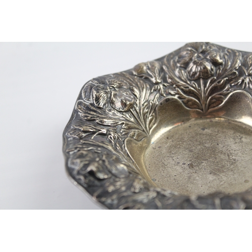 334 - Antique Edwardian 1904 Birmingham Sterling Silver Import Floral Dish (62g)