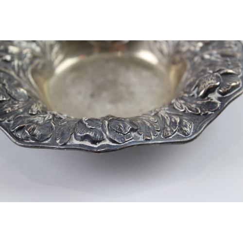 334 - Antique Edwardian 1904 Birmingham Sterling Silver Import Floral Dish (62g)