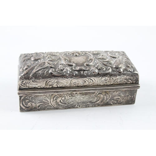 348 - Antique Victorian 1894 London Sterling Silver Jewellery Box (232g)