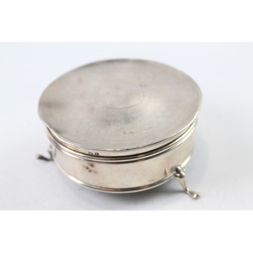 365 - Antique Hallmarked 1922 Birmingham Sterling Silver Circular Jewellery Box 134g