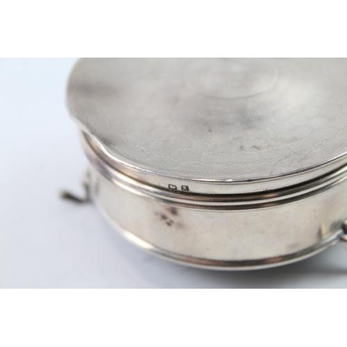 365 - Antique Hallmarked 1922 Birmingham Sterling Silver Circular Jewellery Box 134g