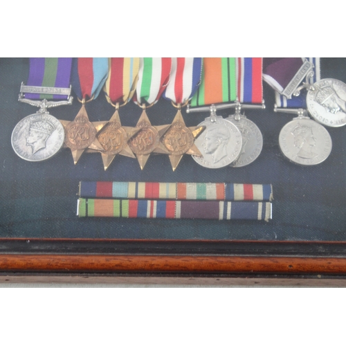 367 - Framed GV1 GSM WW2 Er II Medal Group GSM & LSGC 2752901 Pte C Sgt JC Stutter