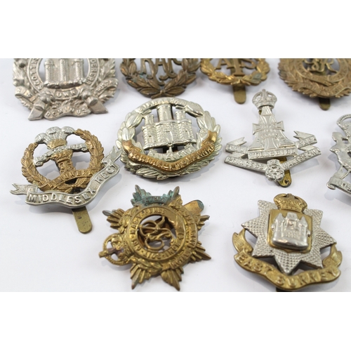 374 - Military Cap Badges Inc Irish, Scottish, East Surrey Regt, Etc x 10