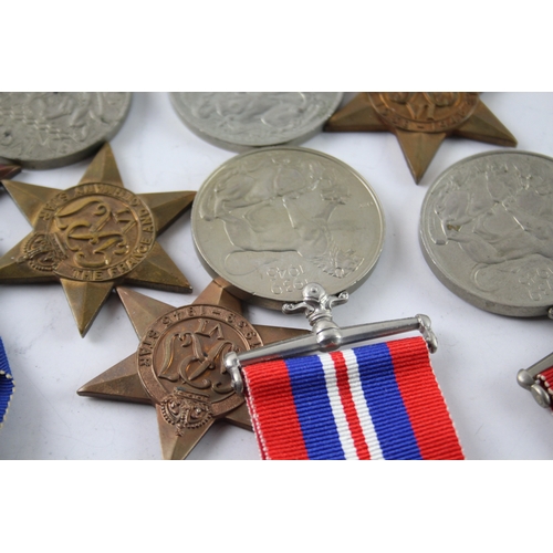 381 - WW2 Medals Inc War, Defence, 1939-45 Stars, Etc x 10