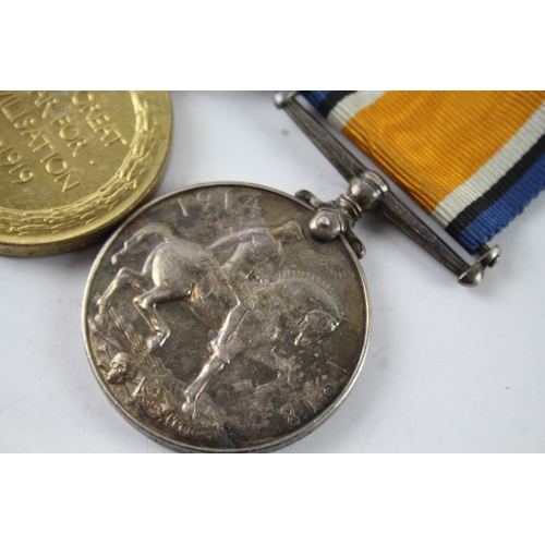 382 - WW1 Mounted Medal Pair 10094 Pte A. F. Savage DLI