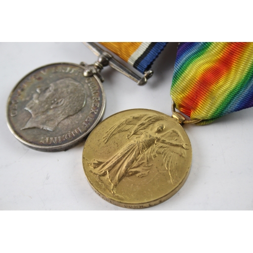 382 - WW1 Mounted Medal Pair 10094 Pte A. F. Savage DLI