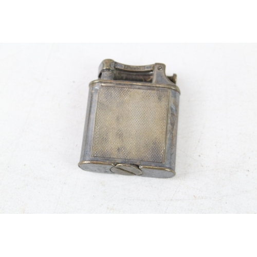 387 - Vintage Silver Plated Lift Arm Dunhill Pocket Lighter