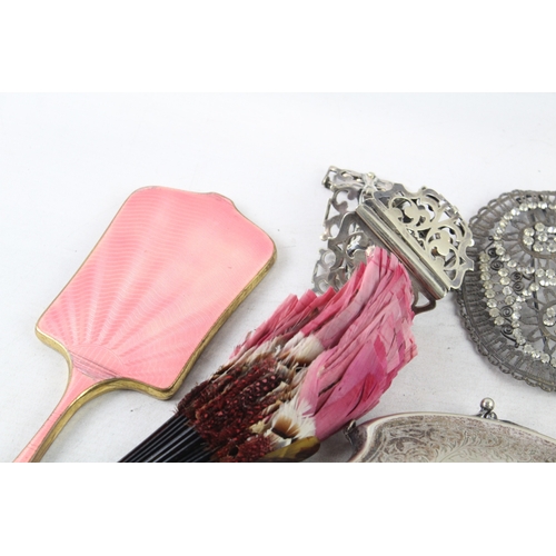 388 - Antique Ladies Vanity Items Inc Hairbrush Purse Tiara Etc Joblot