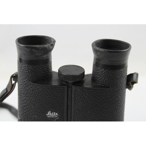 408 - Vintage Leitz Trinovid 10x40 B Binoculars Mechanically Working w/ Original Case