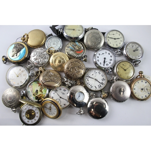 420 - Job Lot Assorted Vintage/Modern Pocket Watches Mechanical/ Quartz UNTESTED