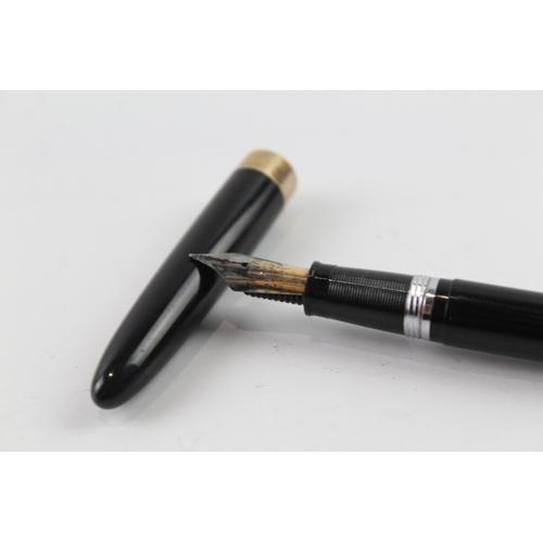 435 - Vintage Sheaffer Snorkel Black Fountain Pen w/ 14ct Gold Nib WRITING