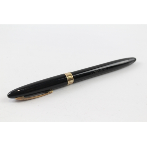 435 - Vintage Sheaffer Snorkel Black Fountain Pen w/ 14ct Gold Nib WRITING