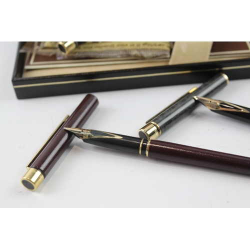 454 - 2 x Vintage Sheaffer Lady Fountain Pens w/ 14ct Gold Nibs WRITING Inc Boxed Etc