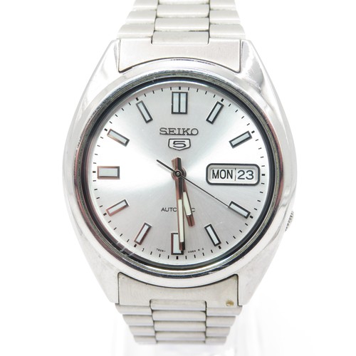 413 - Men's Seiko 5 Stainless Steel Watch Automatic WATCH RUNS