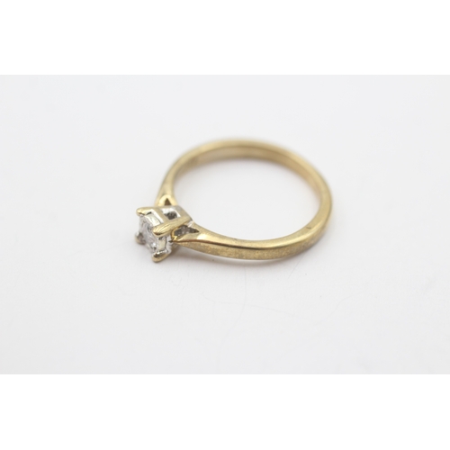 131 - 9ct gold diamond solitaire ring (2.2g) Size K