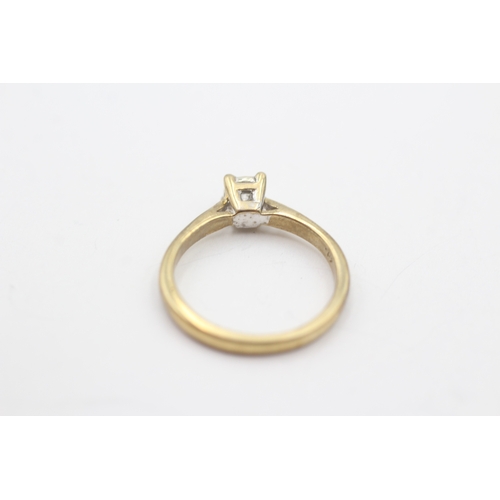 131 - 9ct gold diamond solitaire ring (2.2g) Size K