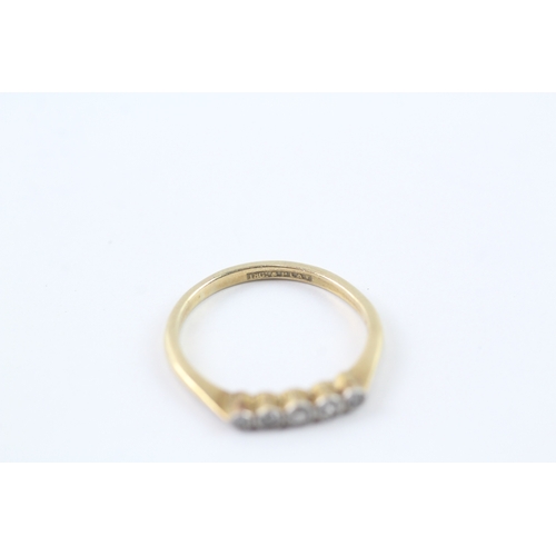 163 - 18ct gold diamond five stone ring (2g) Size N