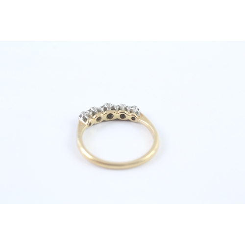 203 - 18ct gold diamond five stone ring (2.6g) Size M